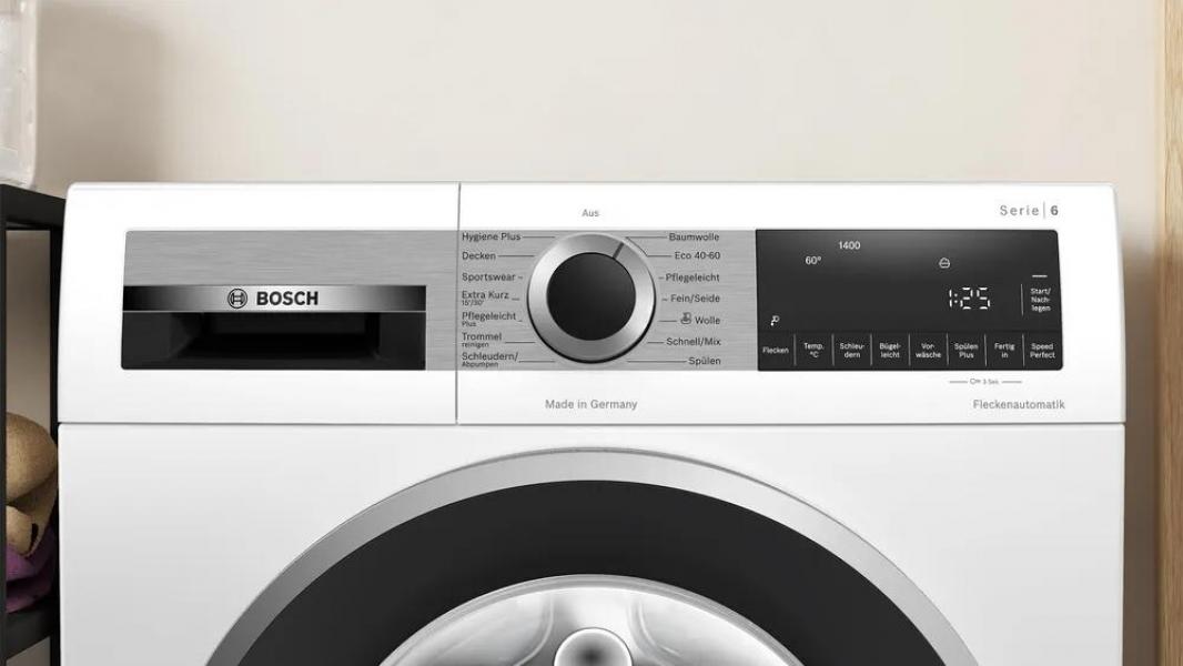 Bosch WGG244120 Serie 6 9kg Frontlader Waschmaschine, 60 cm breit, 1400 U/Min, AquaStop, Fleckenautomatik, Sportswear-Programm, Nachlegefunktion, weiß