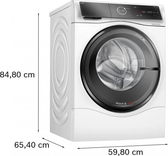 Bosch WNC254A40 Serie 8 10,5/6 kg, Waschtrockner, 1400 U/Min, Fleckenautomatik, EcoSilence Drive, AquaStop, Auto Dry, Home Connect, weiß