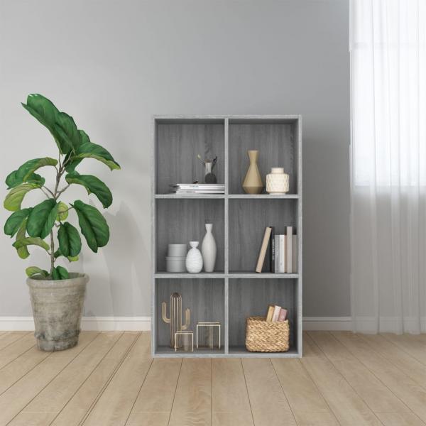 ARDEBO.de - Bücherregal/Sideboard Grau Sonoma 66x30x98 cm Holzwerkstoff