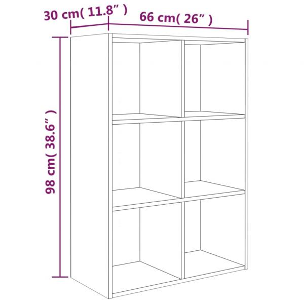 Bücherregal/Sideboard Grau Sonoma 66x30x98 cm Holzwerkstoff