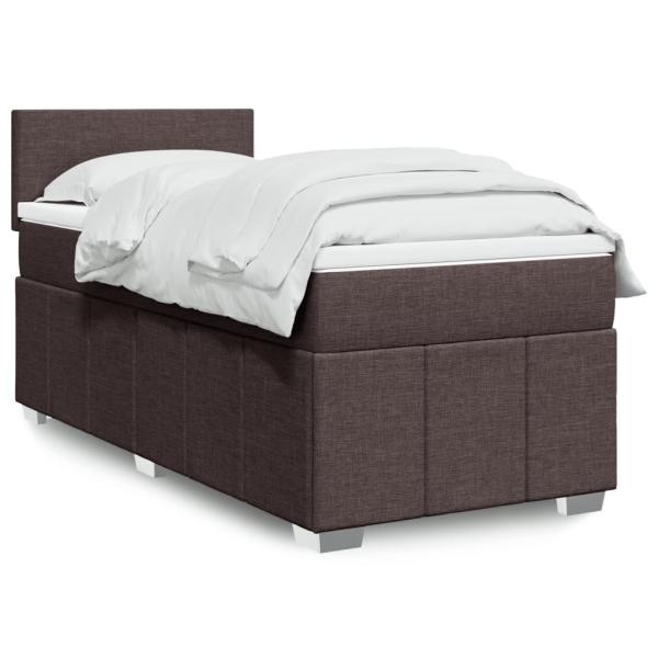 ARDEBO.de - Boxspringbett mit Matratze Dunkelbraun 90x200 cm Stoff