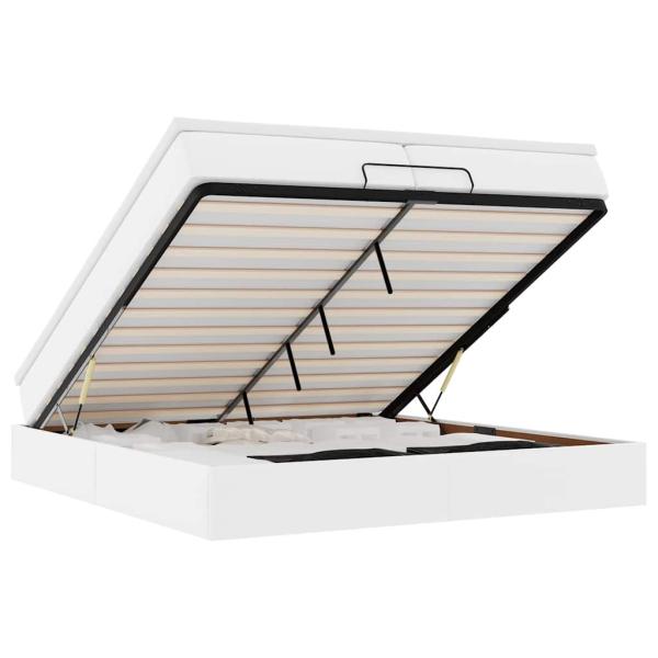 Ottoman-Bett mit Matratzen Weiß 200x200 cm Kunstleder