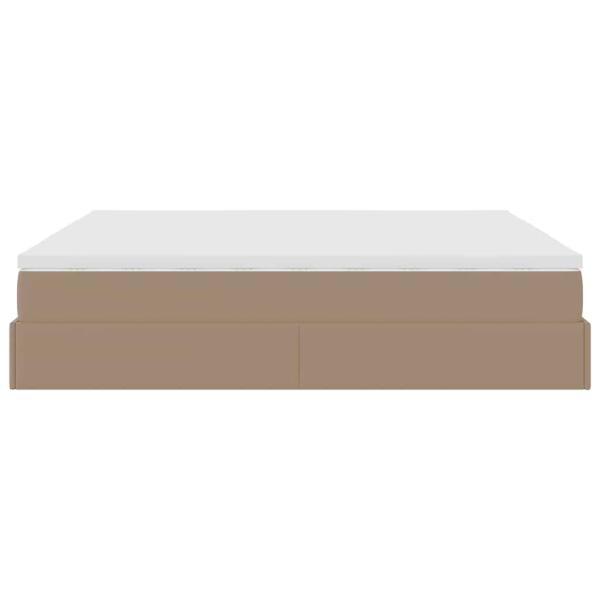 Ottoman-Bett mit Matratzen Cappuccino 200x200cm Kunstleder