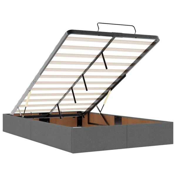 Ottoman-Bett mit Matratze Dunkelgrau 120x200 cm Stoff