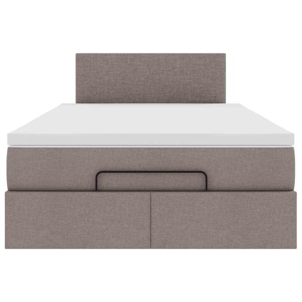 Ottoman-Bett mit Matratze Taupe 120x200 cm Stoff