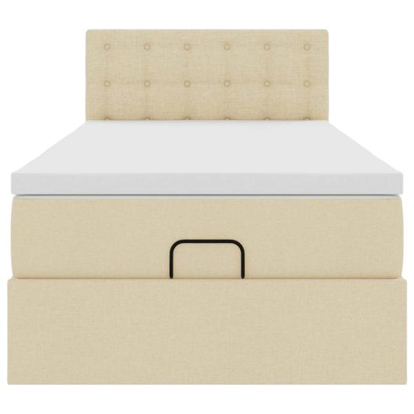 Ottoman-Bett mit Matratze Creme 90x190 cm Stoff