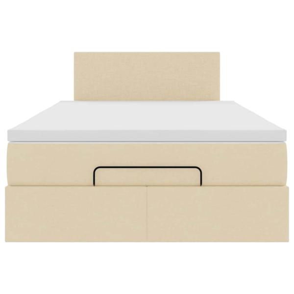 Ottoman-Bett mit Matratze Creme 120x190 cm Stoff