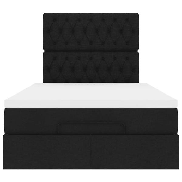 ARDEBO.de - Ottoman-Bett mit Matratze Schwarz 120x200 cm Stoff