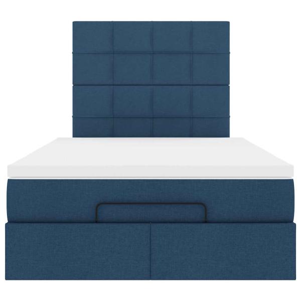 Ottoman-Bett mit Matratze Blau 120x190 cm Stoff