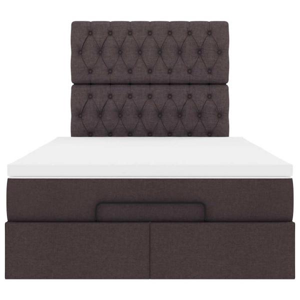Ottoman-Bett mit Matratze Dunkelbraun 120x190 cm Stoff