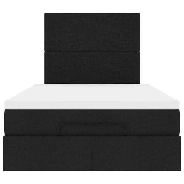 Ottoman-Bett mit Matratze Schwarz 120x190 cm Stoff