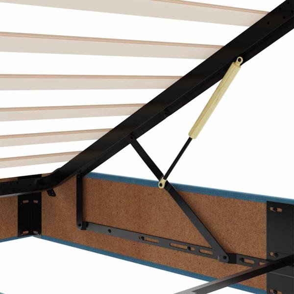 Ottoman-Bett mit Matratze Dunkelblau 180x200 cm Samt