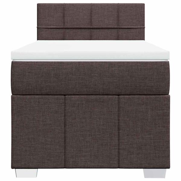 ARDEBO.de - Boxspringbett mit Matratze Dunkelbraun 90x200 cm Stoff