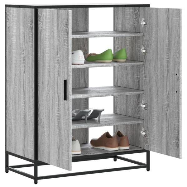 ARDEBO.de - Schuhschrank Grau Sonoma 75x38x97,5 cm Holzwerkstoff Metall