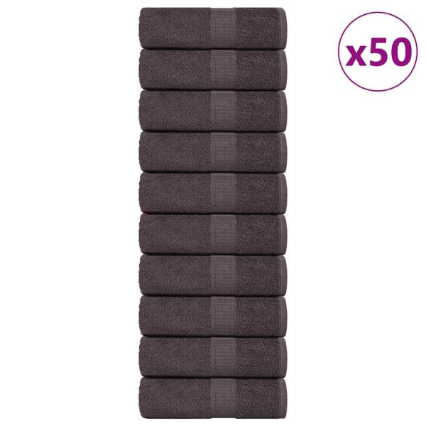 ARDEBO.de - Waschlappen 50 Stk. Anthrazit 15x21 cm 360 g/m² 100% Baumwolle