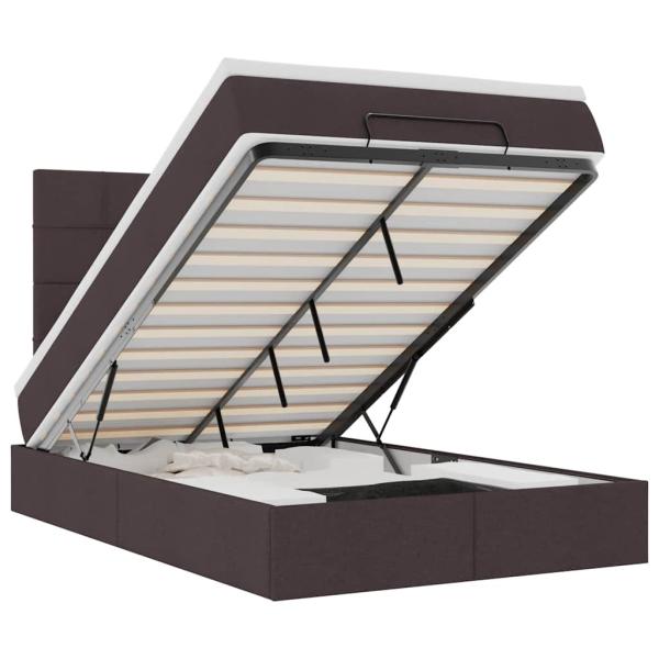 Ottoman-Bett mit Matratze Dunkelbraun 120x190 cm Stoff