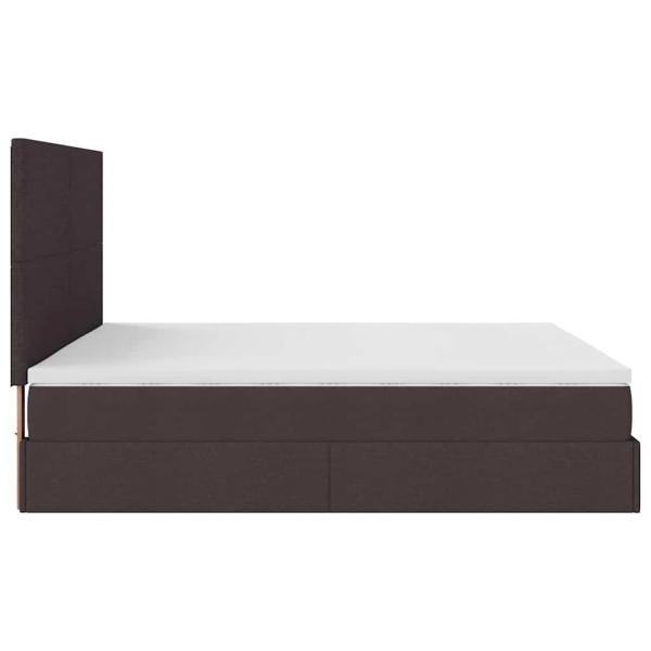 Ottoman-Bett mit Matratze Dunkelbraun 180x200 cm Stoff