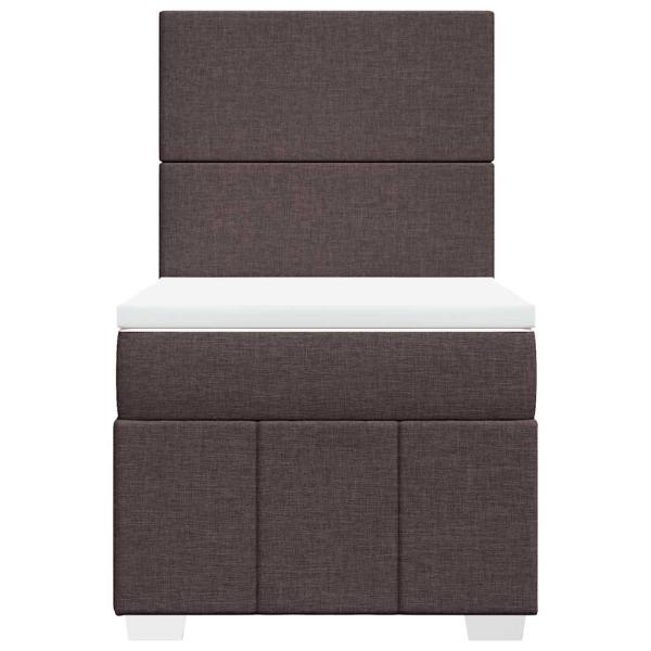 Boxspringbett mit Matratze Dunkelbraun 90x200 cm Stoff