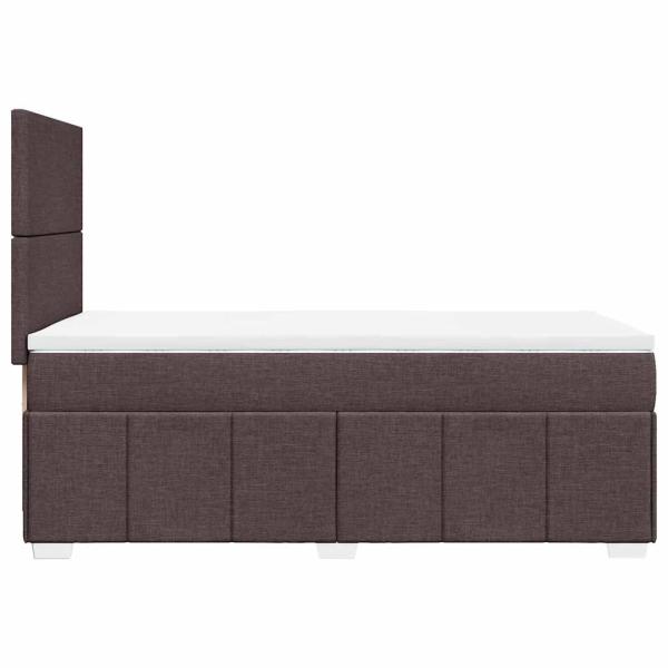 Boxspringbett mit Matratze Dunkelbraun 90x200 cm Stoff
