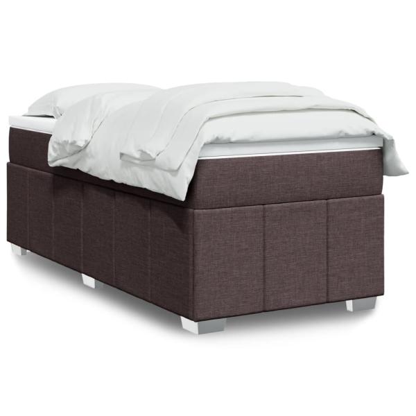 ARDEBO.de - Boxspringbett mit Matratze Dunkelbraun 90x200 cm Stoff
