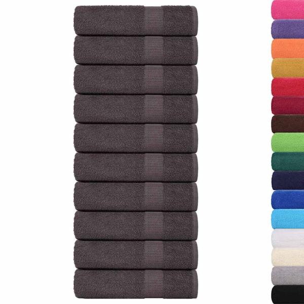 Handtücher 10 Stk. Anthrazit 50x100 cm 360 g/m² 100% Baumwolle