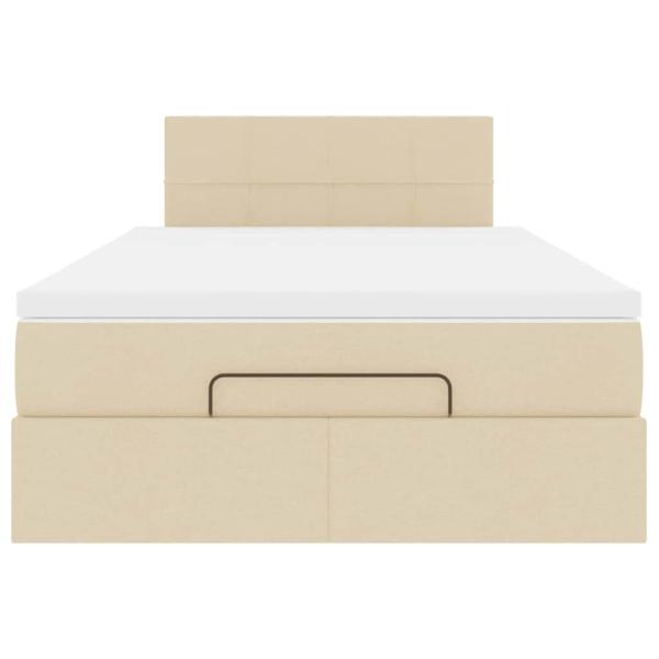 Ottoman-Bett mit Matratze Creme 120x200 cm Stoff