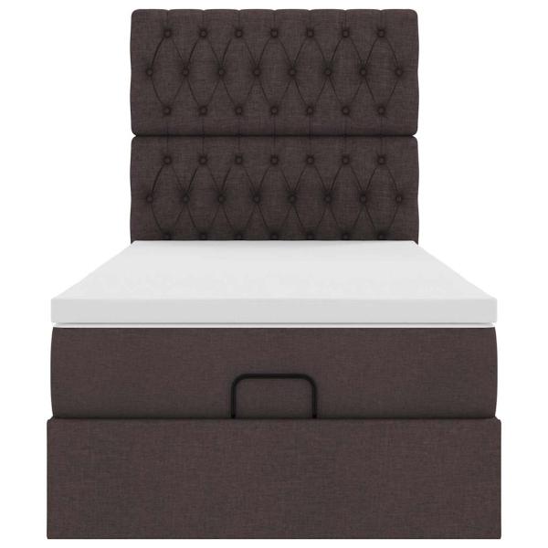 Ottoman-Bett mit Matratze Dunkelbraun 100x200 cm Stoff