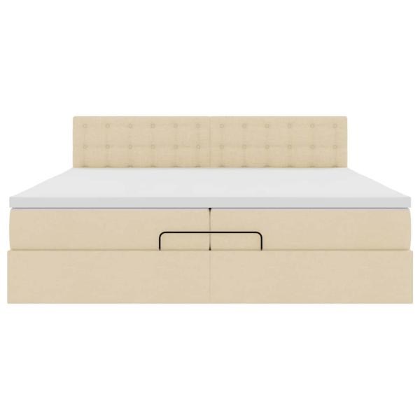 Ottoman-Bett mit Matratze Creme 200x200 cm Stoff