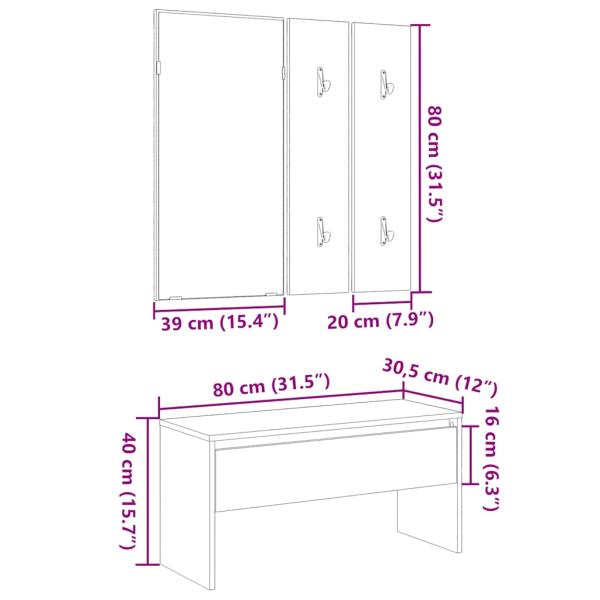 Garderoben-Set Altholz-Optik Holzwerkstoff