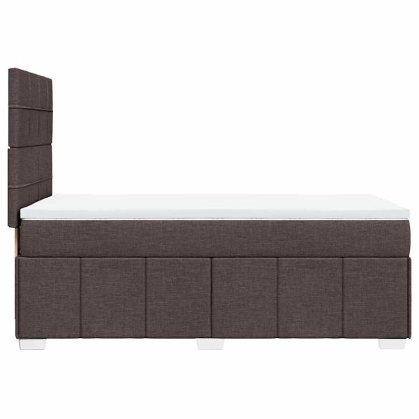 Boxspringbett mit Matratze Dunkelbraun 90x200 cm Stoff