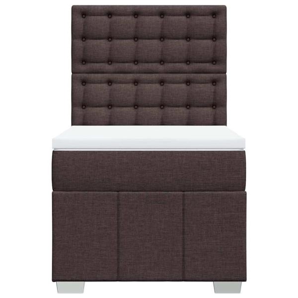 Boxspringbett mit Matratze Dunkelbraun 90x200 cm Stoff