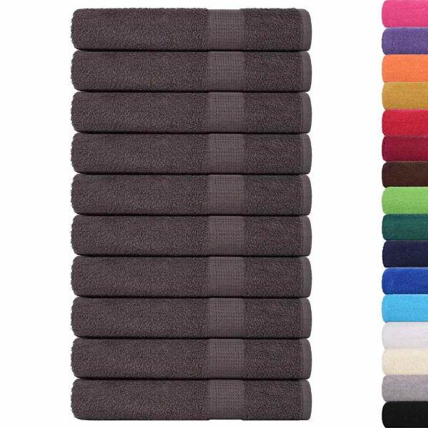 Handtücher 10 Stk. Anthrazit 100x200 cm 360 g/m² 100% Baumwolle