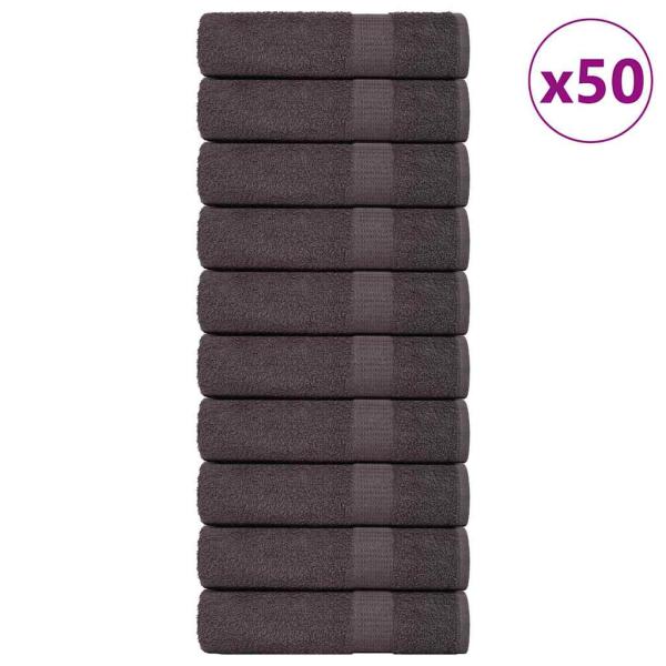 ARDEBO.de - Handtücher 50 Stk. Anthrazit 50x100 cm 360 g/m² 100% Baumwolle