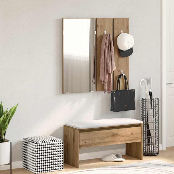 ARDEBO.de - Garderoben-Set Artisan-Eiche Holzwerkstoff
