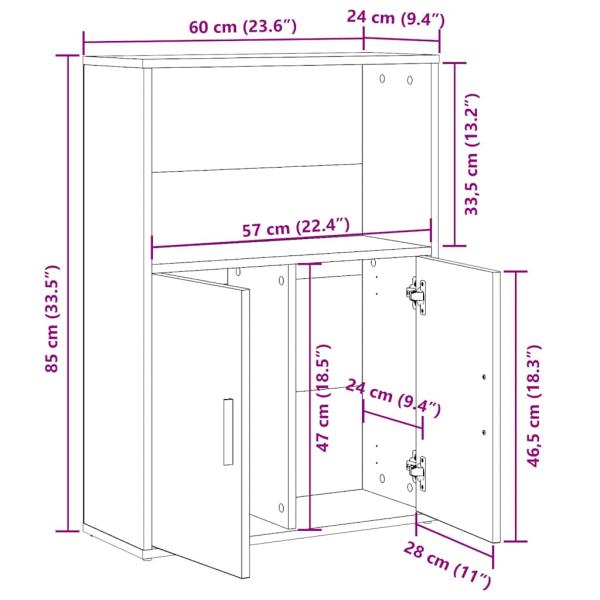 Bücherregal Sonoma-Eiche 60x24x85 cm Holzwerkstoff