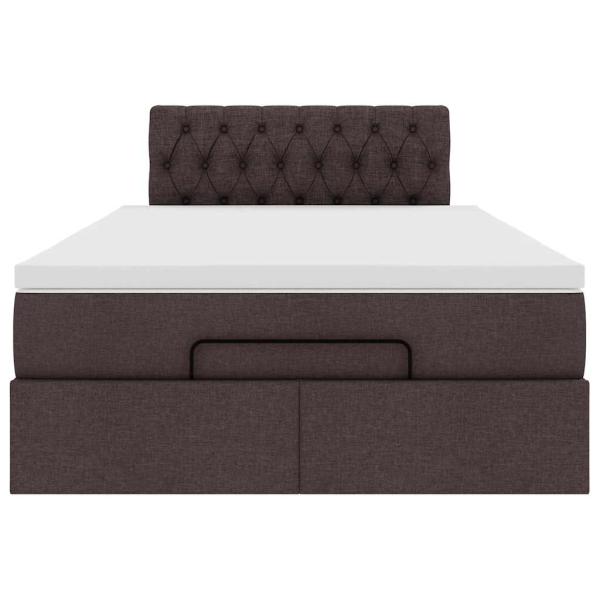 Ottoman-Bett mit Matratze Dunkelbraun 120x200 cm Stoff