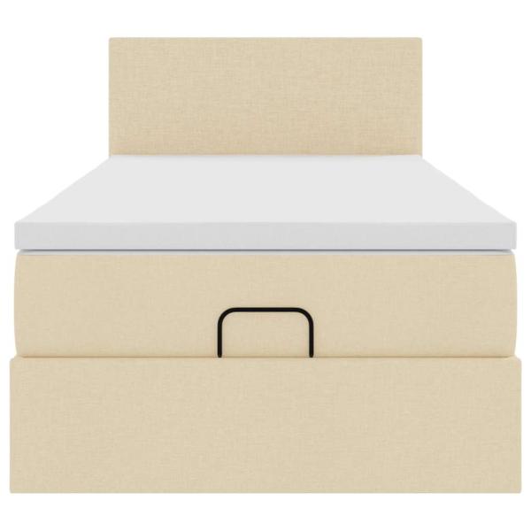 Ottoman-Bett mit Matratze Creme 100x200 cm Stoff