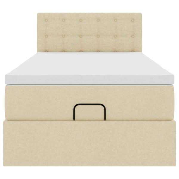 Ottoman-Bett mit Matratze Creme 100x200 cm Stoff