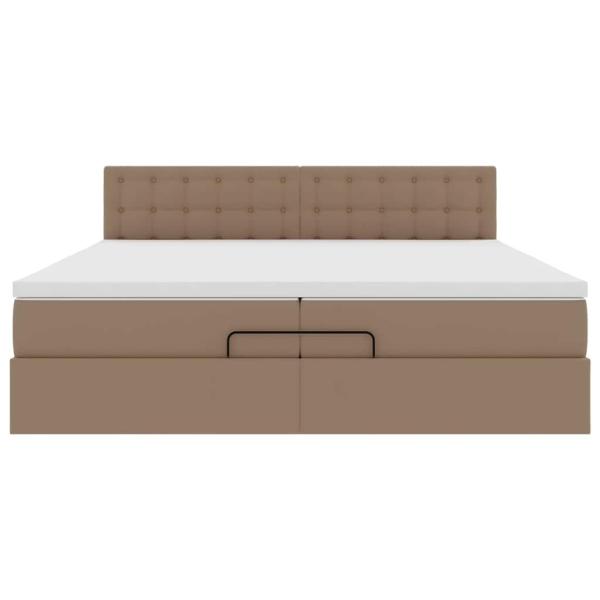 Ottoman-Bett mit Matratze Cappuccino 200x200cm Kunstleder