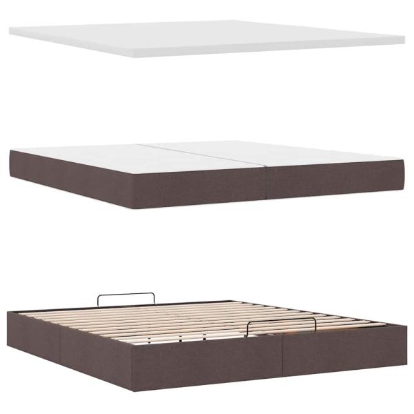 ARDEBO.de - Ottoman-Bett mit Matratzen Dunkelbraun 200x200 cm Stoff