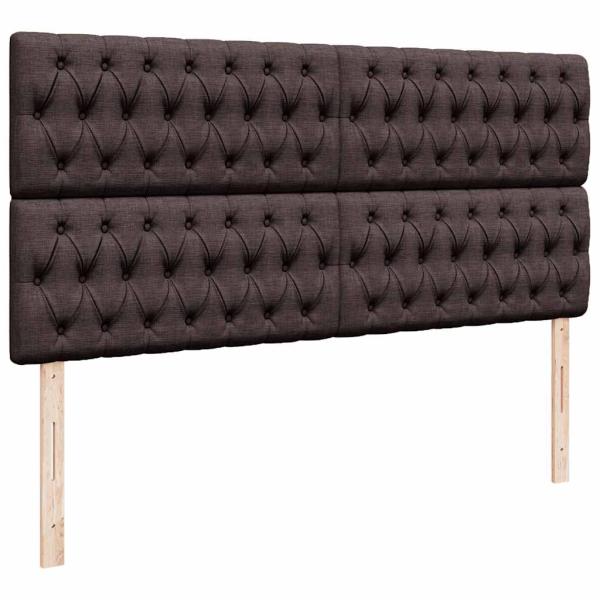 Ottoman-Bett mit Matratzen Dunkelbraun 200x200 cm Stoff