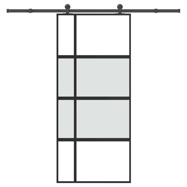 ARDEBO.de - Schiebetür mit Beschlag 90x205 cm Hartglas und Aluminium