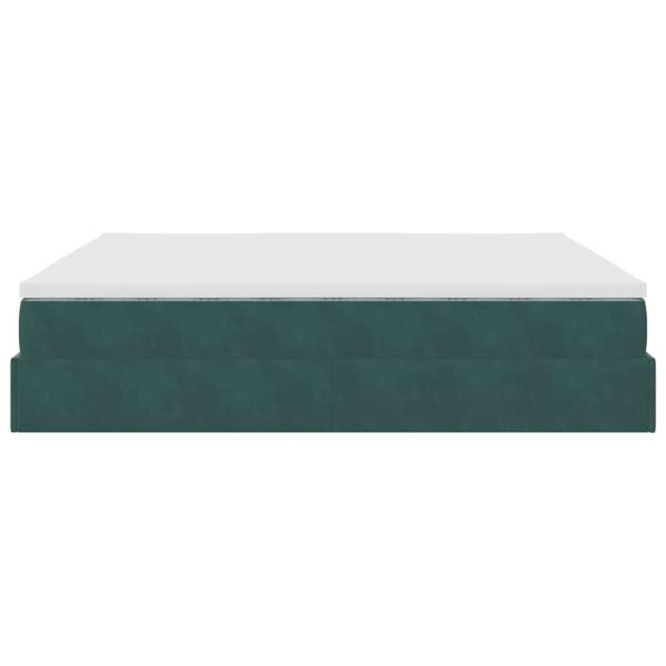 Ottoman-Bett mit Matratze Dunkelgrün 180x200 cm Samt