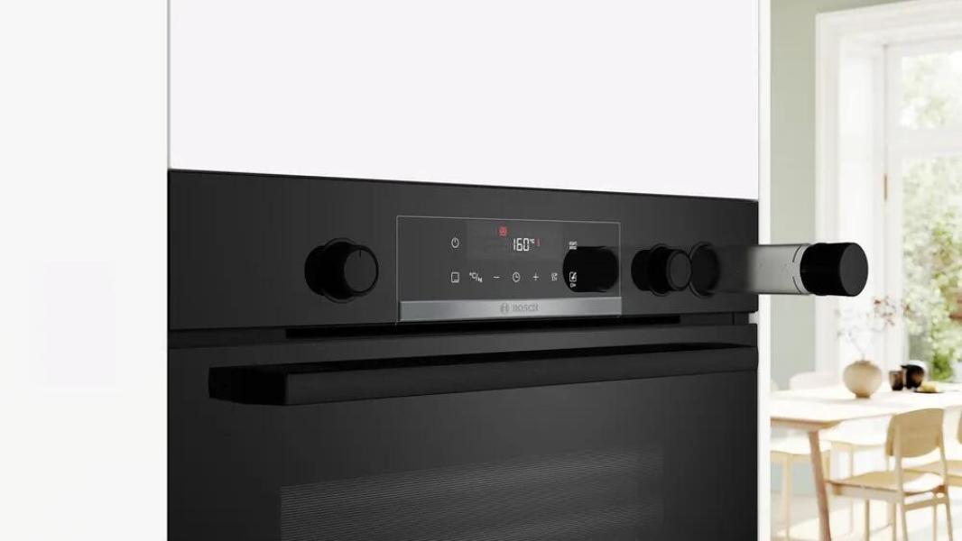 Bosch HRG532BB3 Serie 4 EEK: A+ Einbaubackofen mit Dampfunterstützung, 71 L, 60 cm breit, 3D-Heißluft, AutoPilot 15, Eco Clean-Programm, Hydrolytisch, schwarz