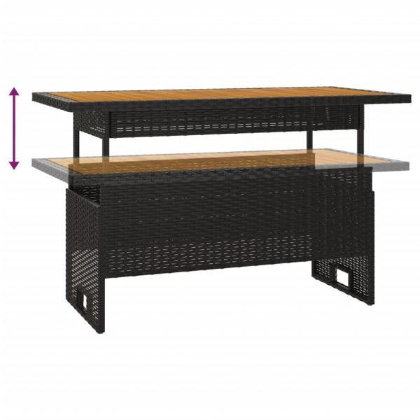 2-tlg. Garten-Lounge-Set mit Kissen Schwarz Poly Rattan