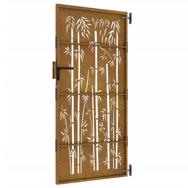 Gartentor 85x175 cm Cortenstahl Bambus-Design