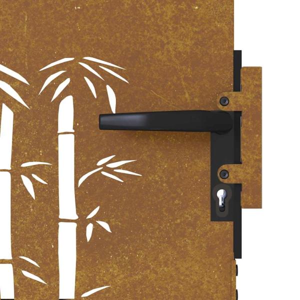 Gartentor 85x175 cm Cortenstahl Bambus-Design