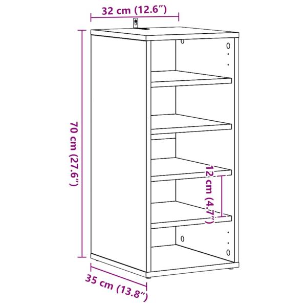 Schuhschrank Schwarz 31,5x35x70 cm Holzwerkstoff