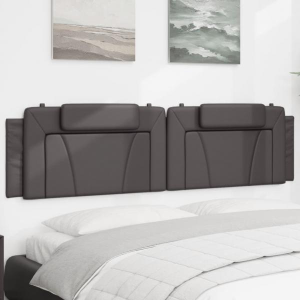 ARDEBO.de - Kopfteil-Kissen Grau 200 cm Kunstleder