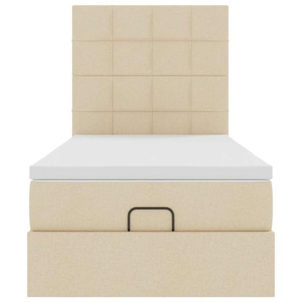 Ottoman-Bett mit Matratze Creme 80x200 cm Stoff